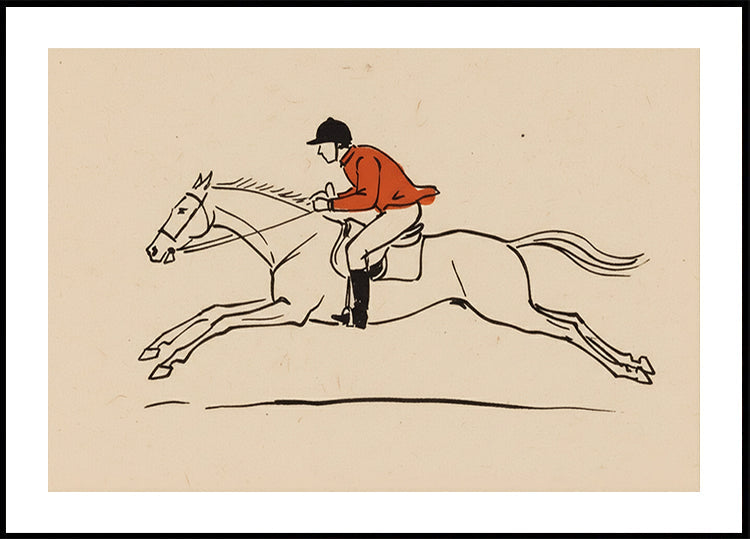 Vintage Equestrian Sketch Poster - Posterbox