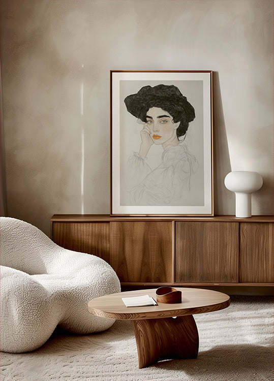 Portrait of a Woman with Expressive Eyes Plakat - Posterbox