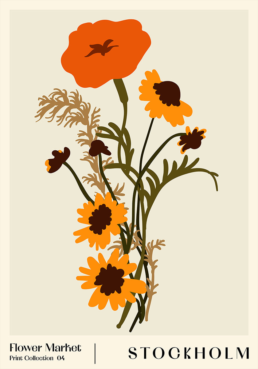 Mercado de las Flores. Estocolmo Póster