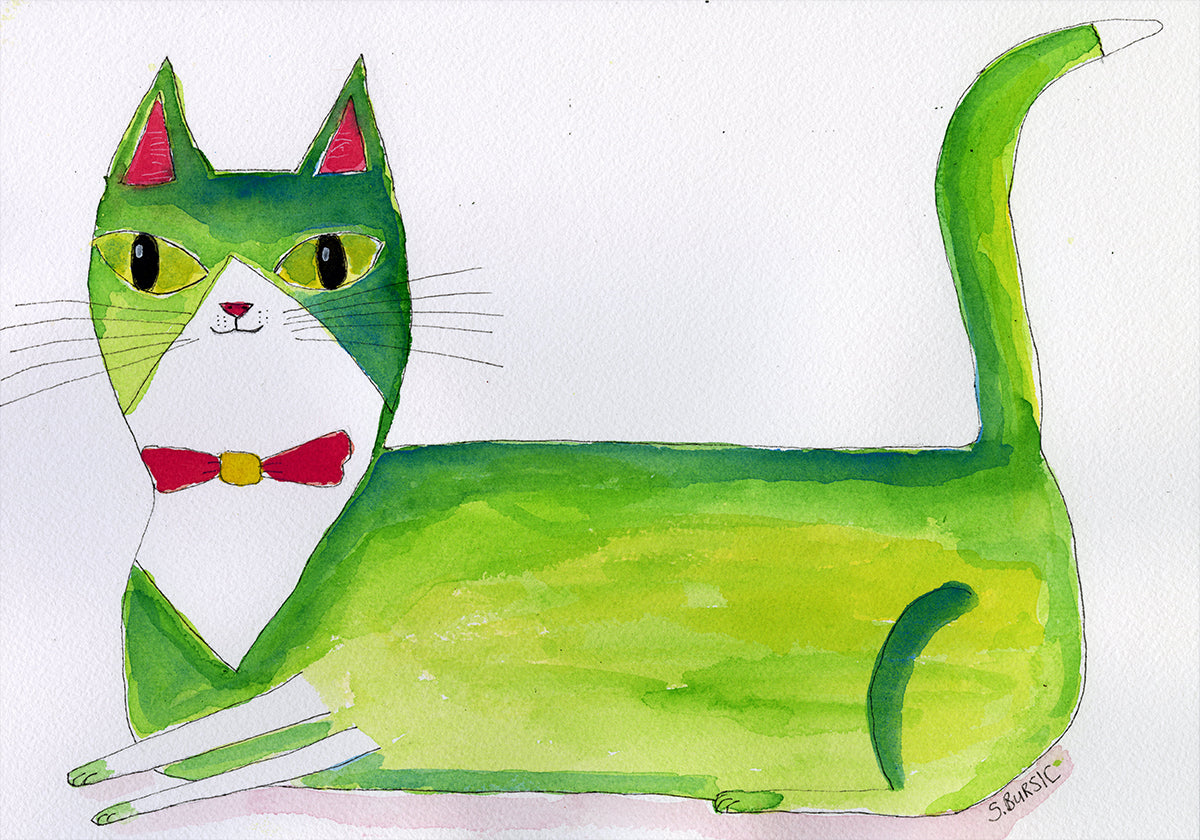 El gato verde Póster