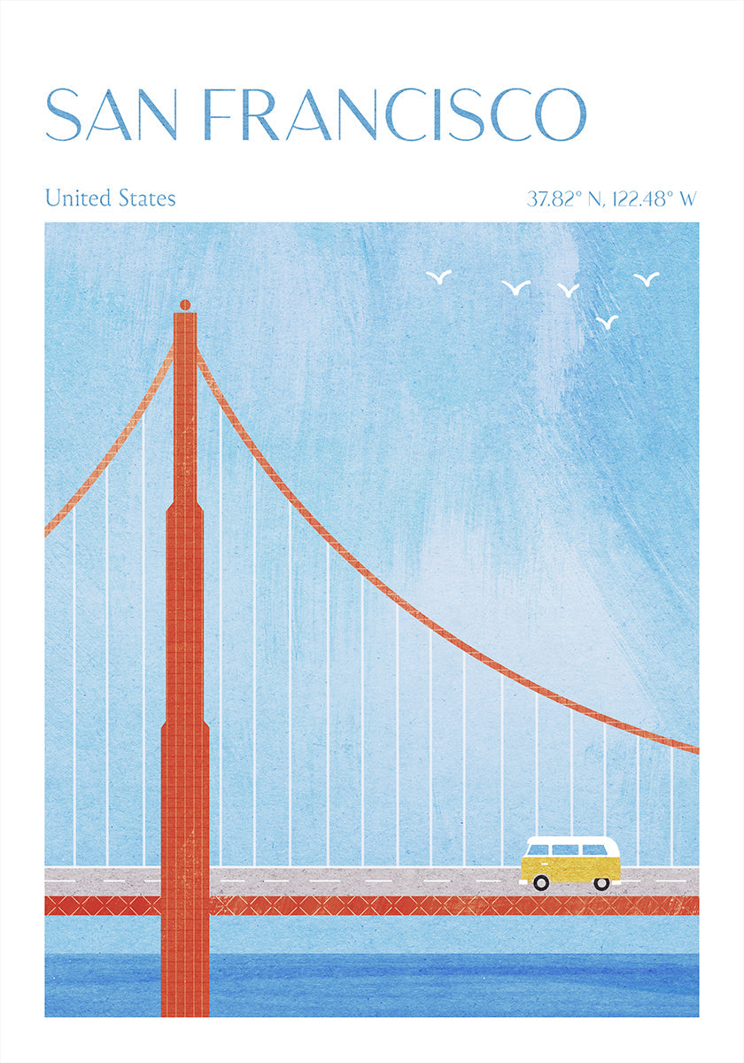 Póster San Francisco, puente Golden Gate