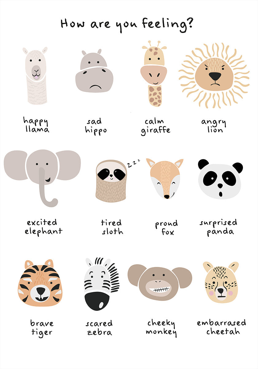 Impresión de emociones de meditación calmante para niños 1 Póster