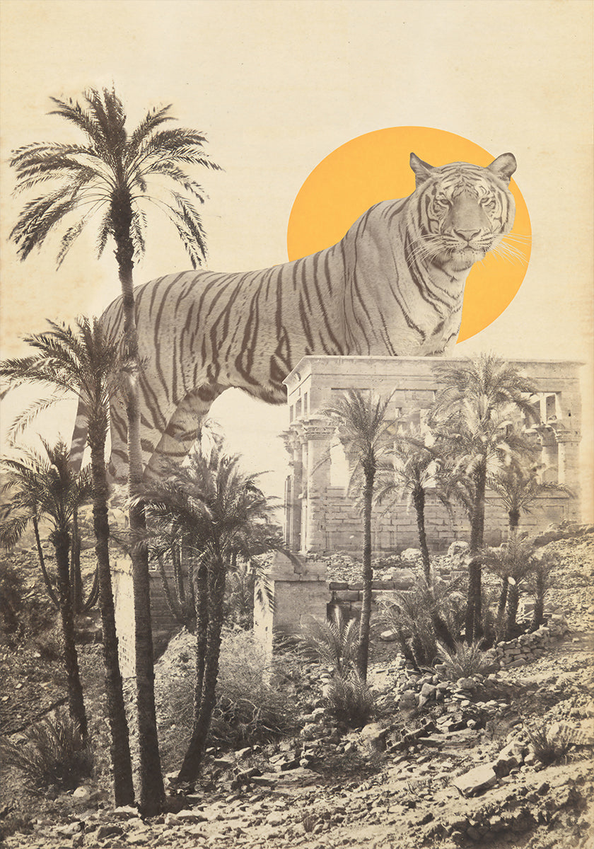 Tigre gigante en ruinas