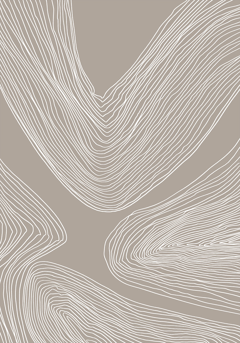 Arte lineal de contornos fluidos Póster
