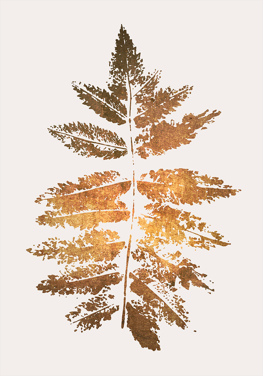 Estampado de hojas de roble dorado
