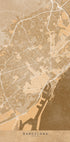 Map of Barcelona (Spain) in sepia vintage style Plakat - Posterbox