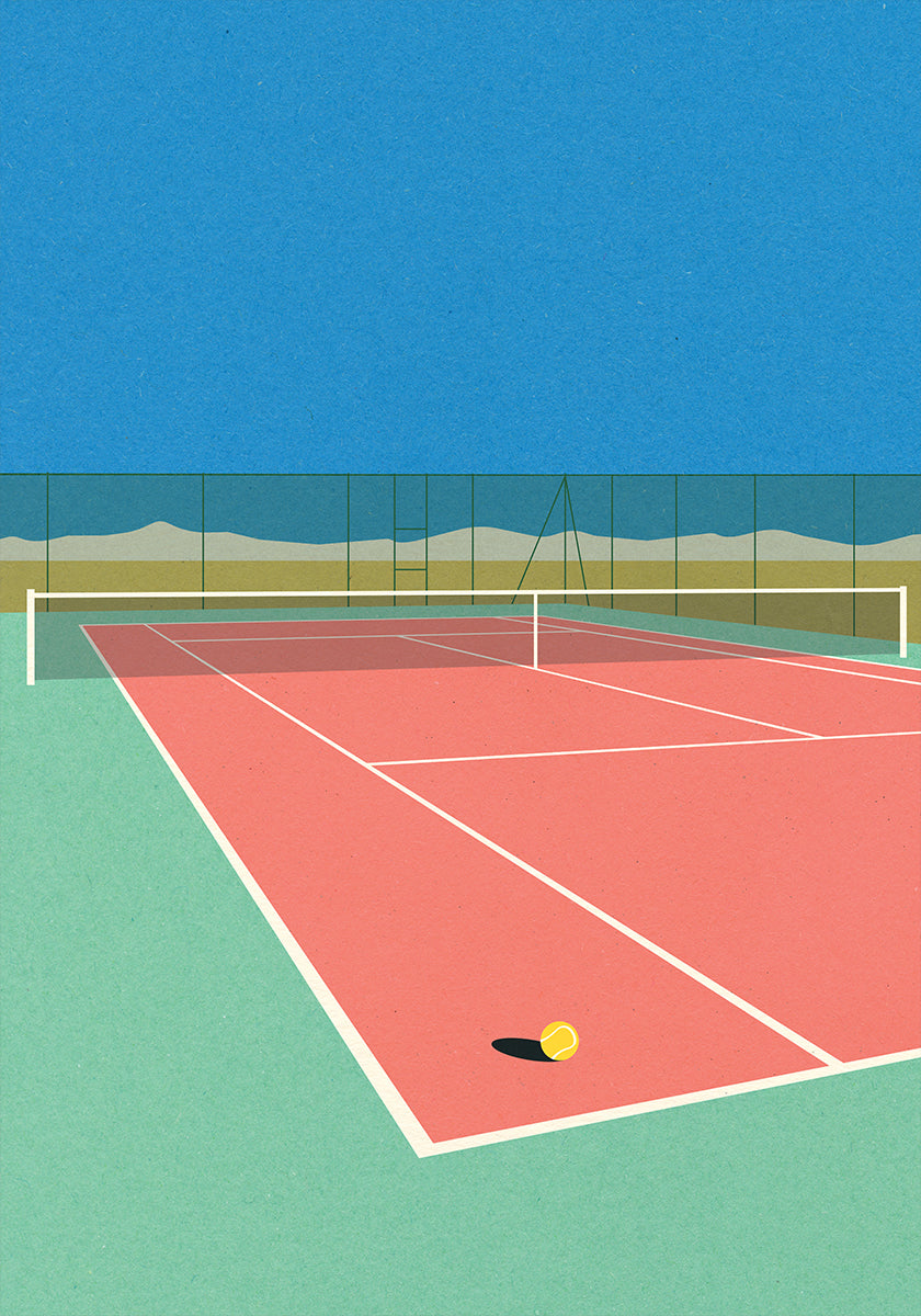 Póster Cancha de tenis en el desierto