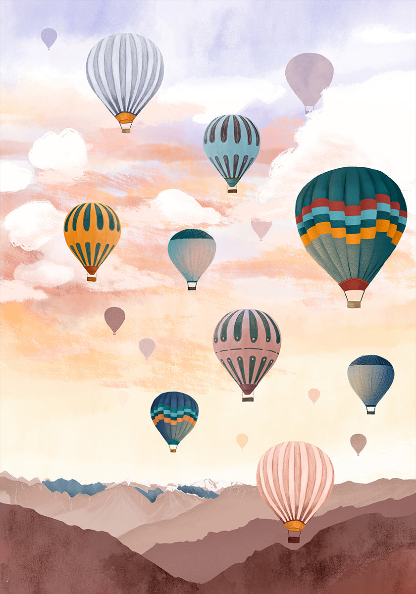 Cielo en globo aerostático Póster