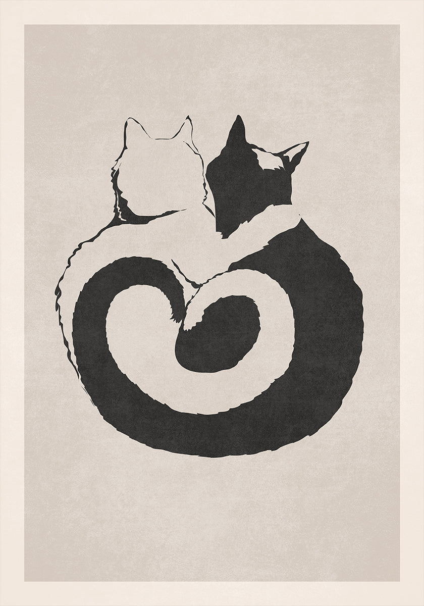 Felino Yin Yang Póster