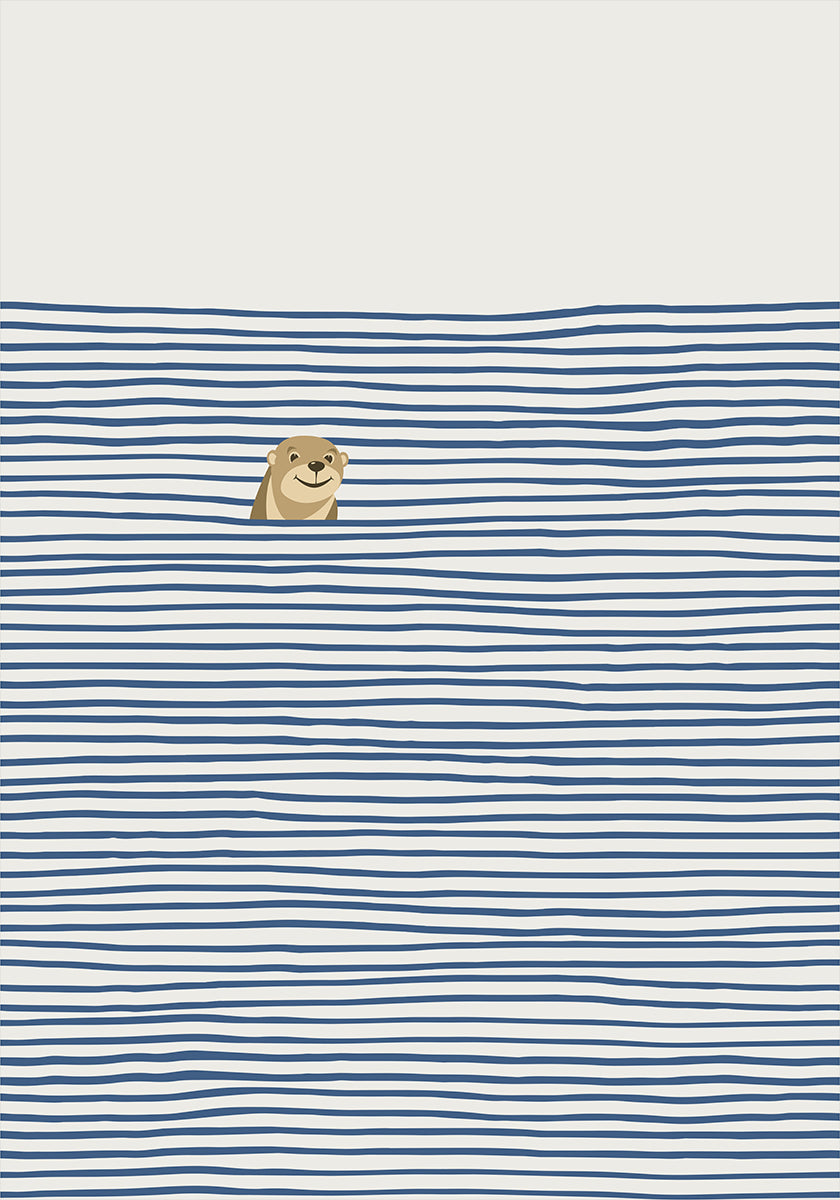 Nutria en las olas Póster