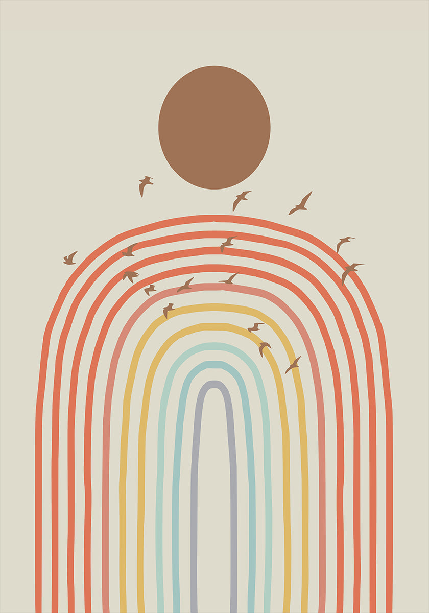 Arco iris estilizado con pastel en capas (NUEVO)
