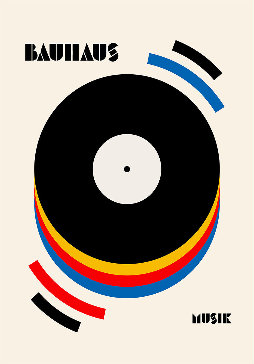 Ilustración retro de música Bauhaus Póster