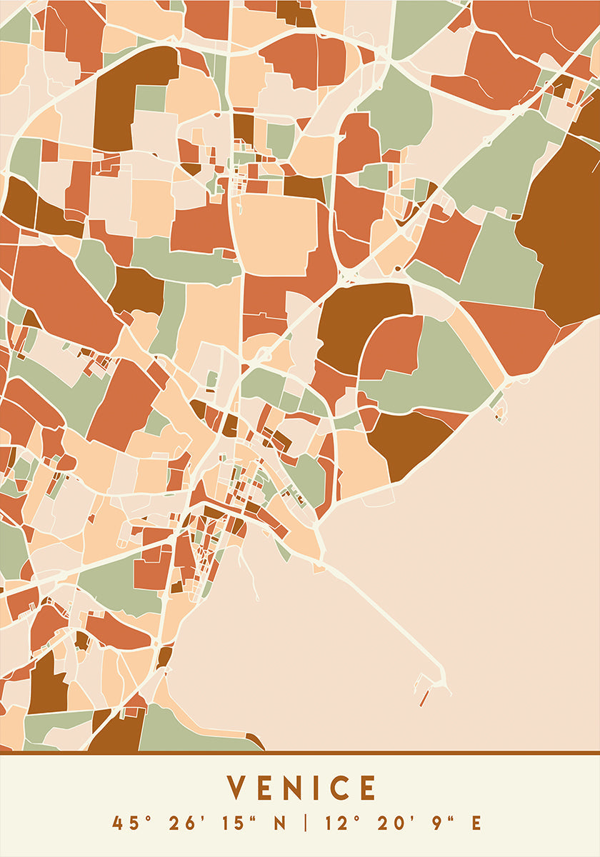 Mapas negros Tonos tierra 91 Póster
