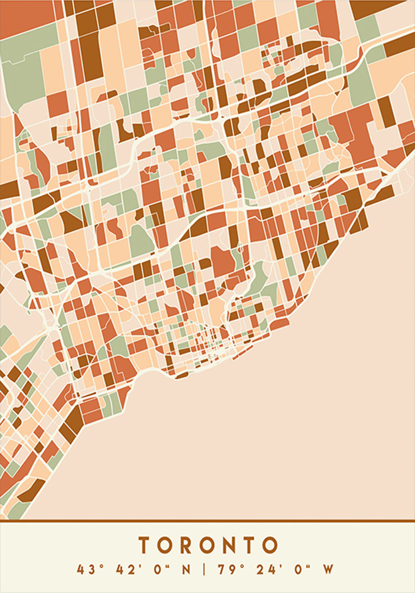 Mapas negros Tonos tierra 89 Póster