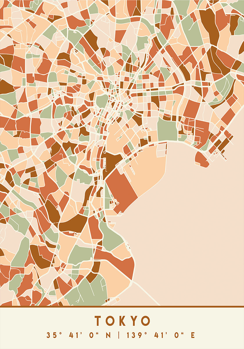 Mapas negros Tonos tierra 88 Póster