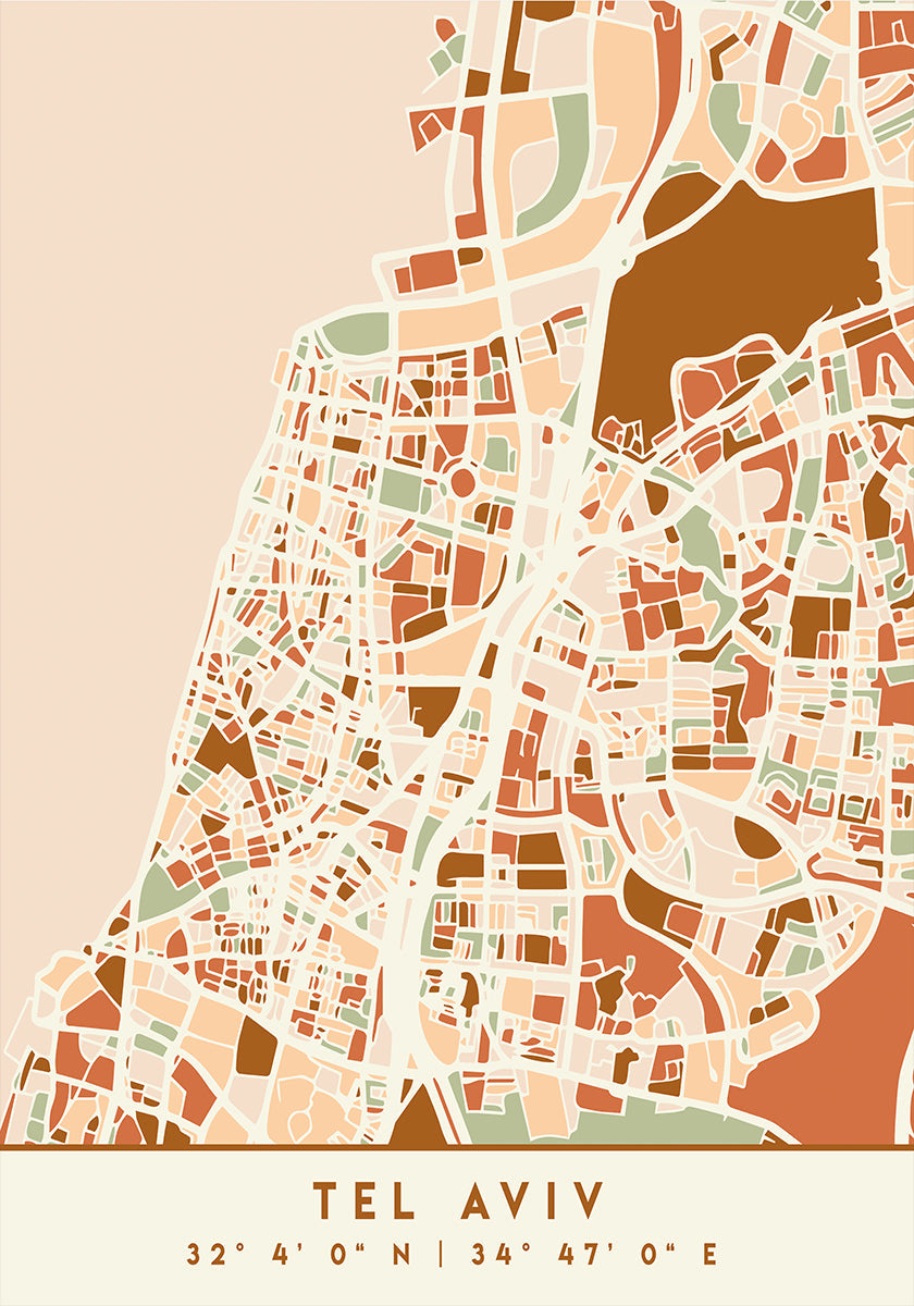 Mapas negros Tonos tierra 87 Póster