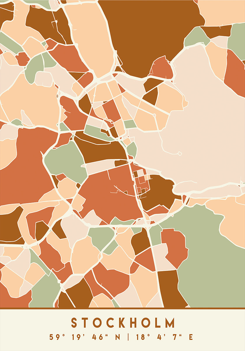 Mapas negros Tonos tierra 83 Póster