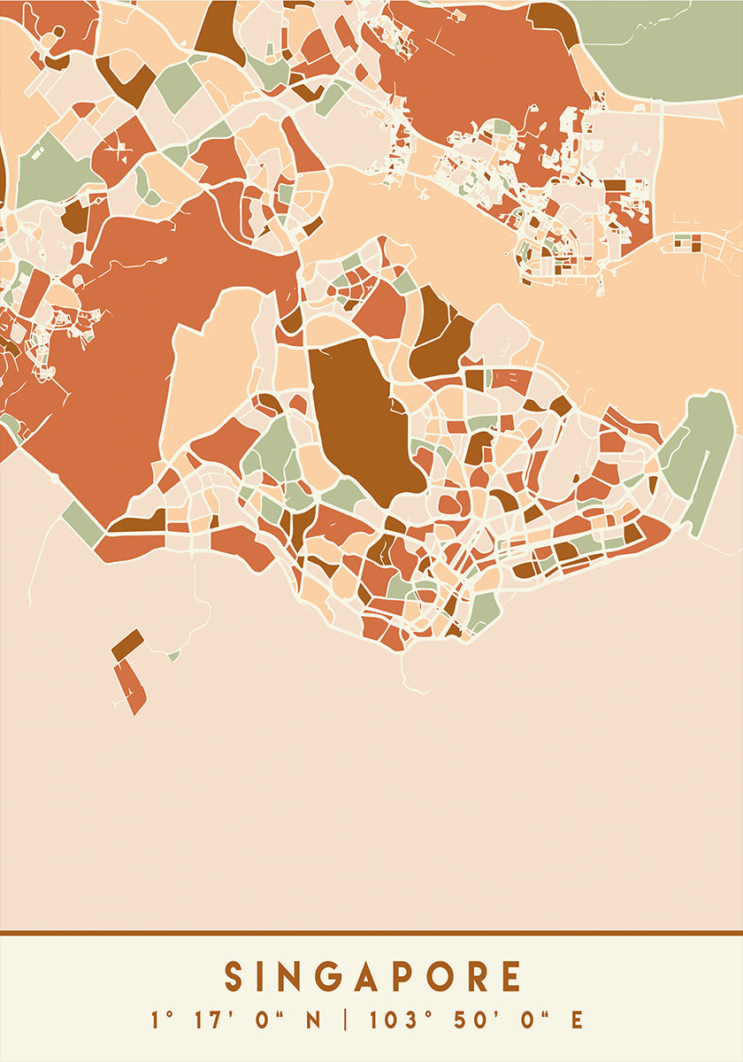Mapas negros Tonos tierra 81 Póster
