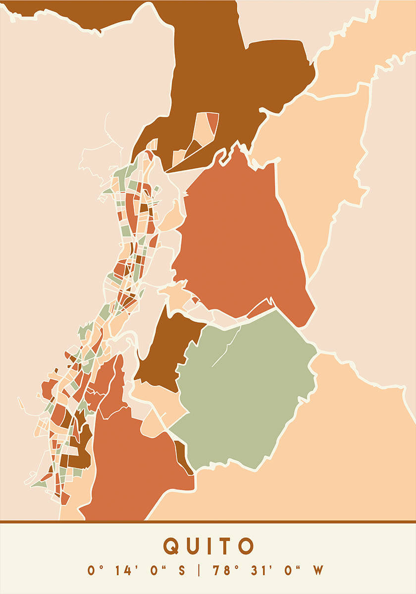 Mapas negros Tonos tierra 70 Póster