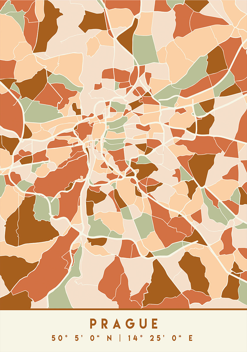 Mapas negros Tonos tierra 69 Póster