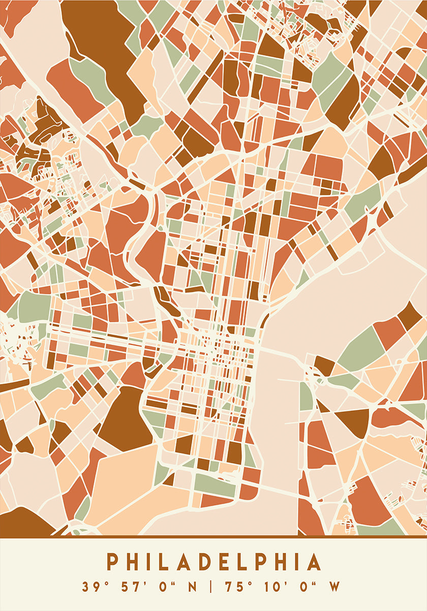 Mapas negros Tonos tierra 65 Póster