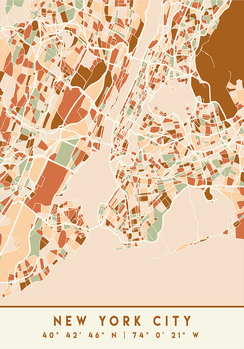 Mapas negros Tonos tierra 61 Póster