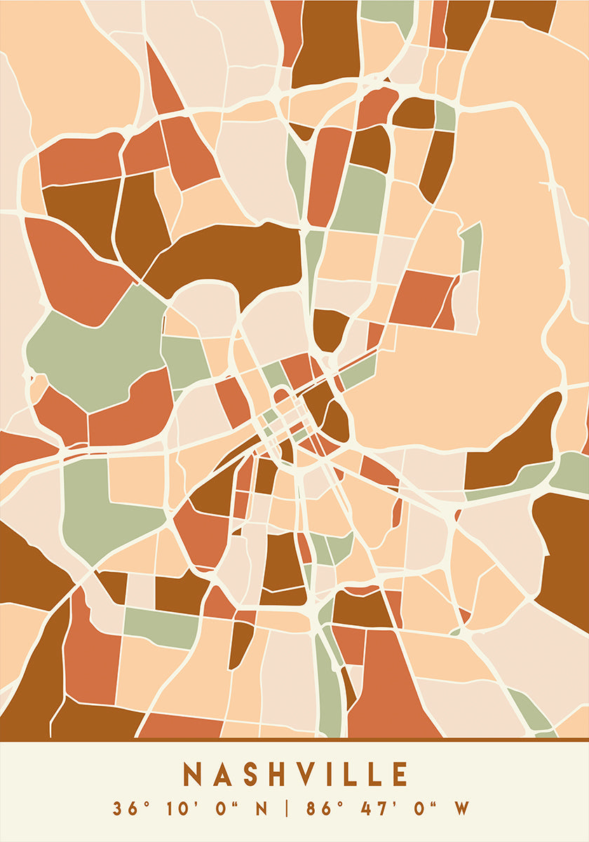 Mapas negros Tonos tierra 59 Póster