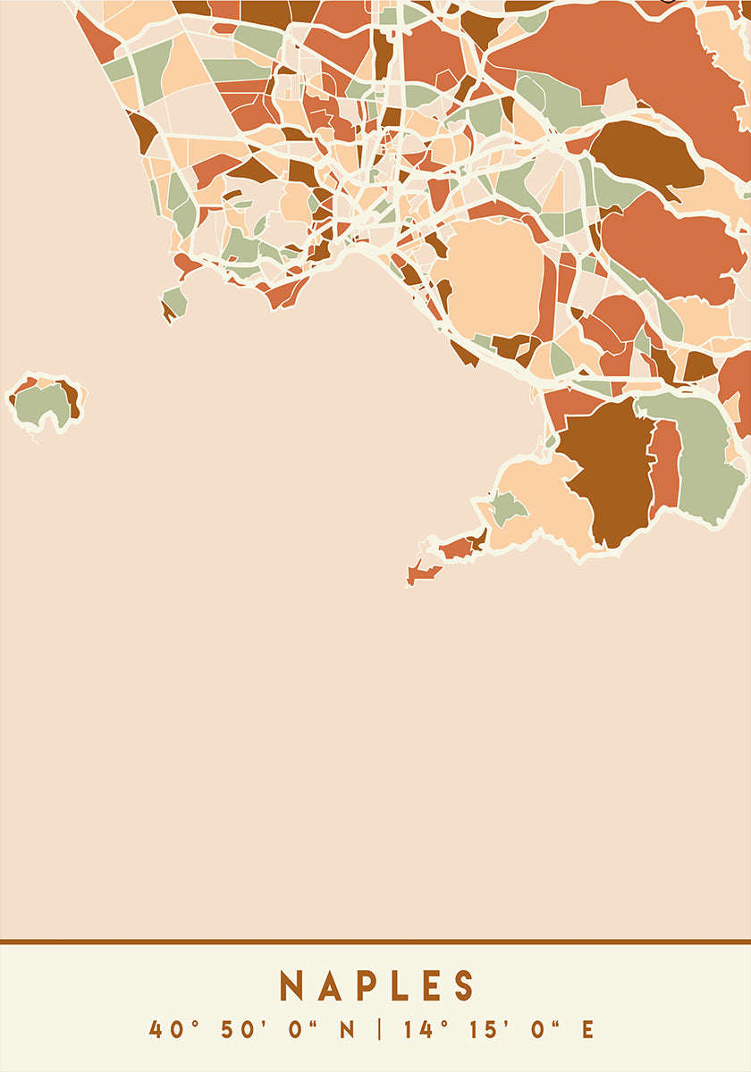 Mapas negros Tonos tierra 58 Póster