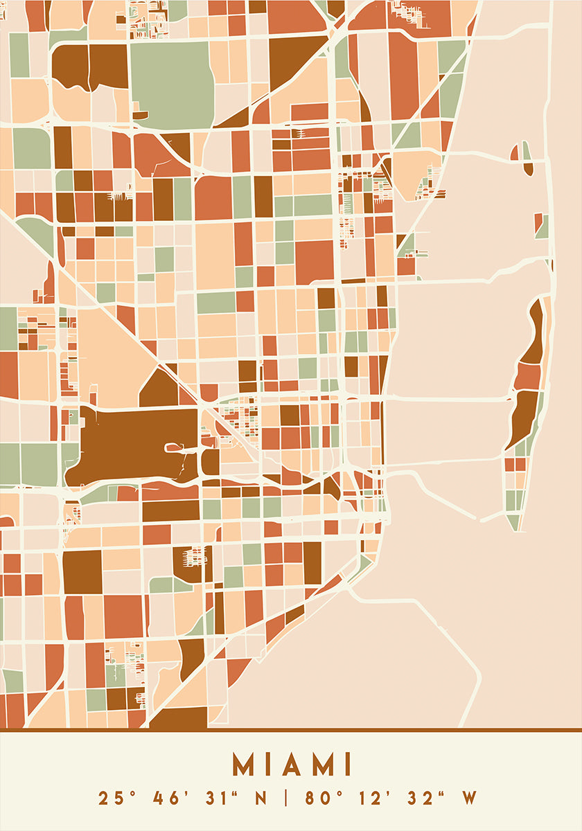 Mapas negros Tonos tierra 53 Póster