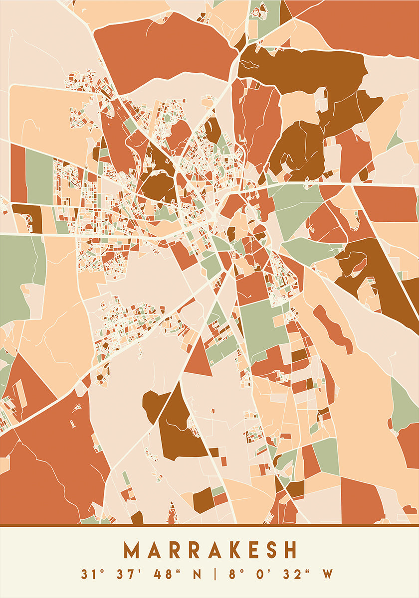 Mapas negros Tonos tierra 47 Póster