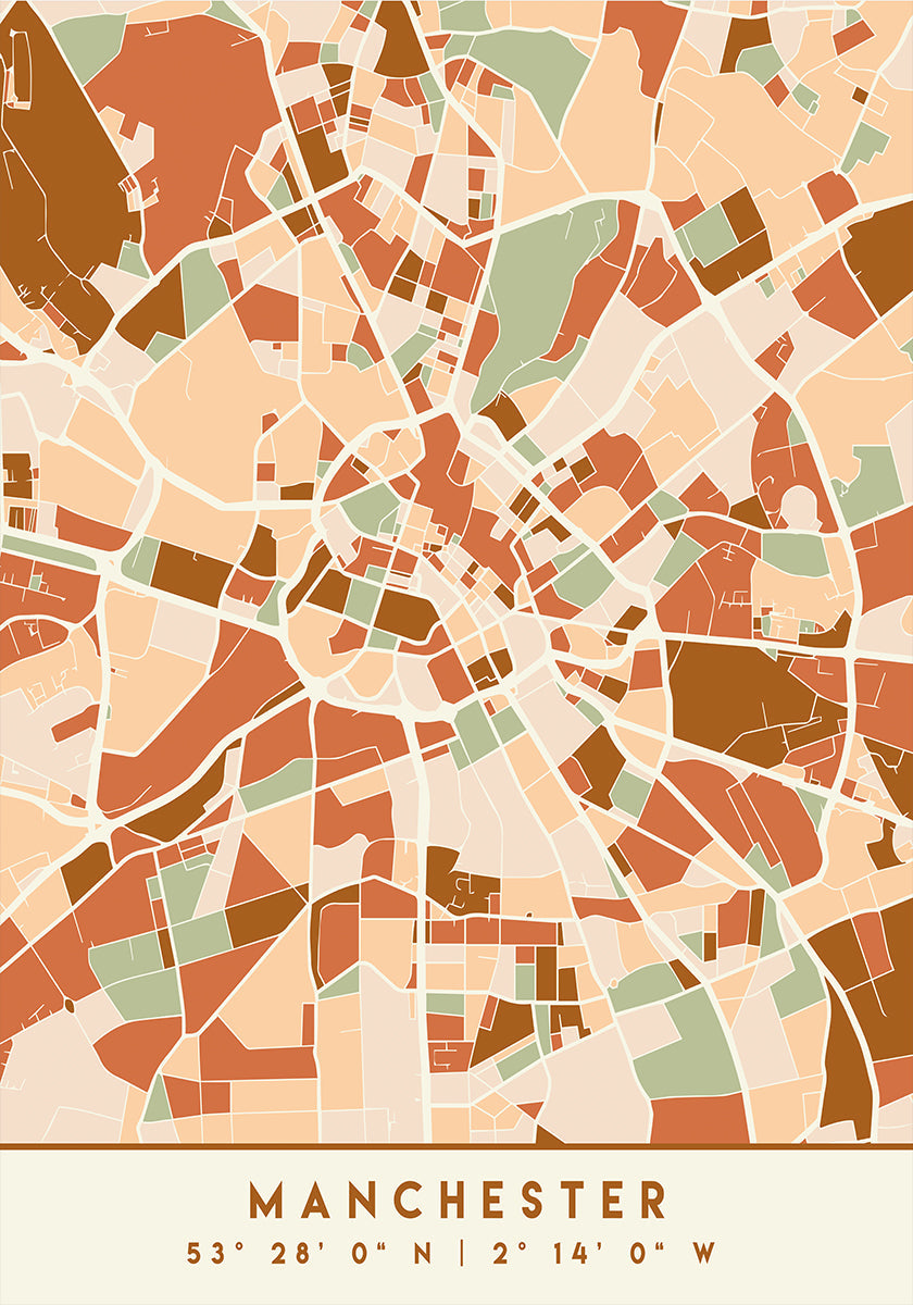 Mapas negros Tonos tierra 45 Póster