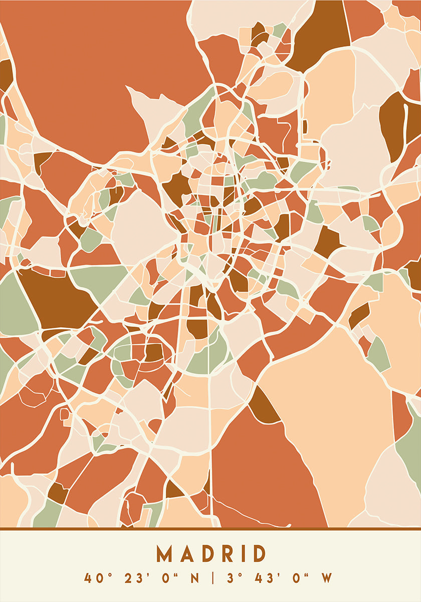 Black Maps Earth Tones 44 Plakat