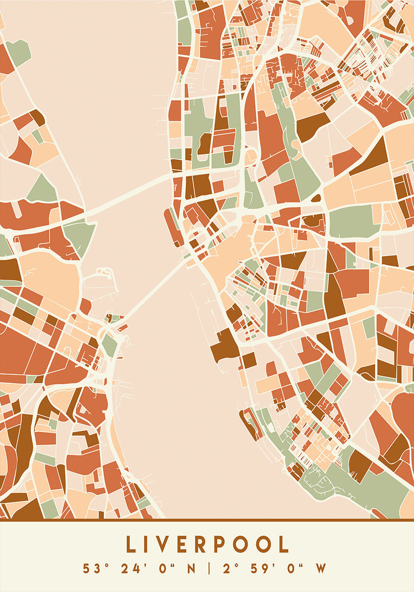 Mapas negros Tonos tierra 40 Póster