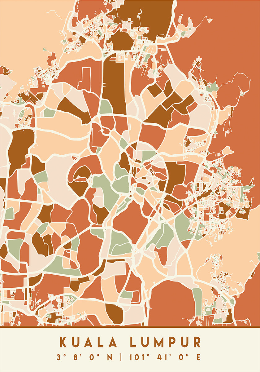 Mapas negros Tonos tierra 37 Póster