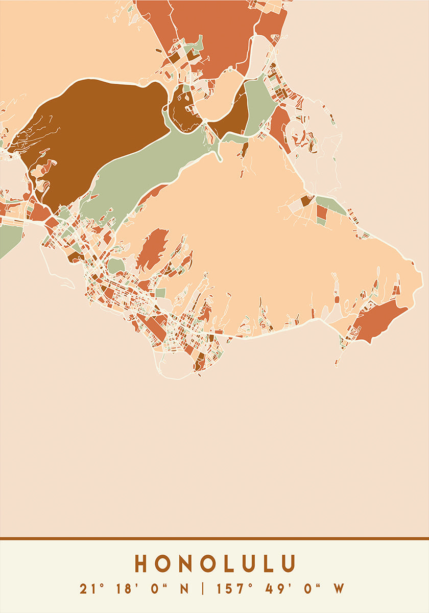 Mapas negros Tonos tierra 33 Póster