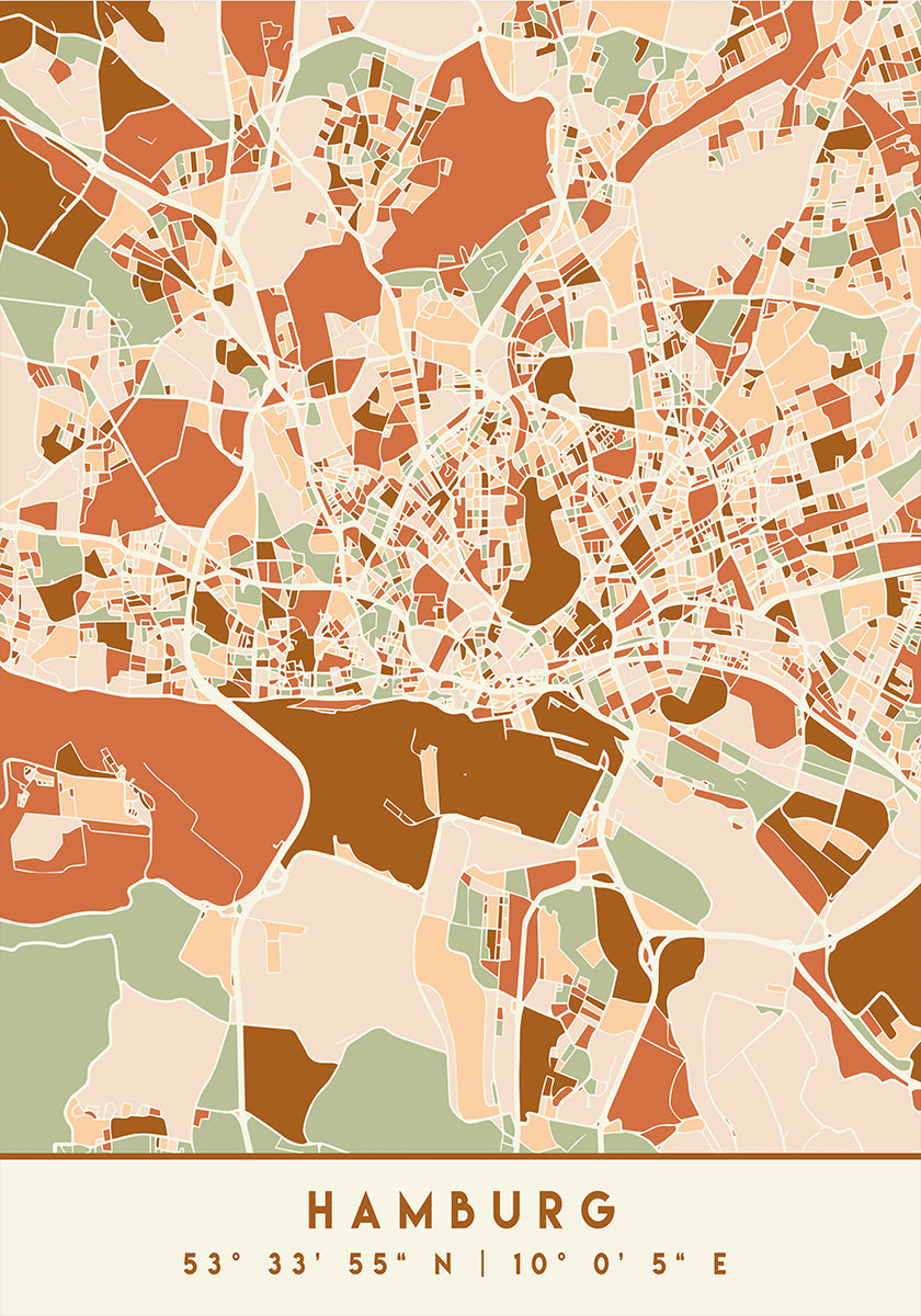 Mapas negros Tonos tierra 31 Póster