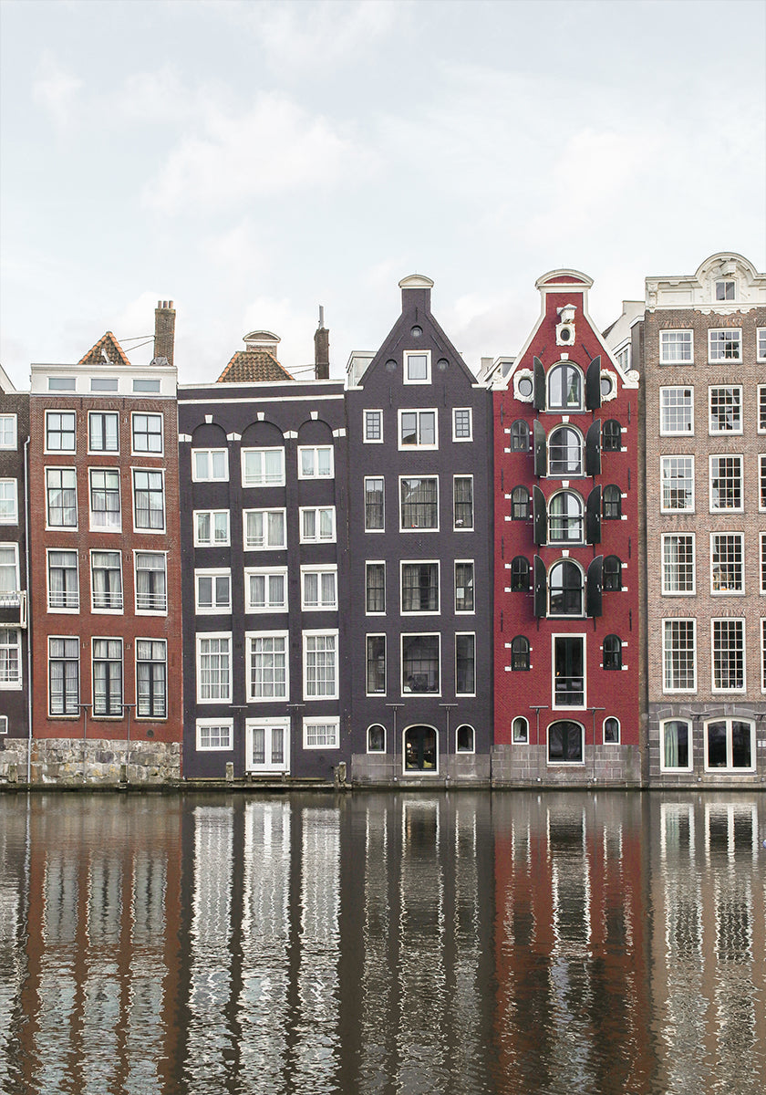 Póster Casas del canal de Amsterdam