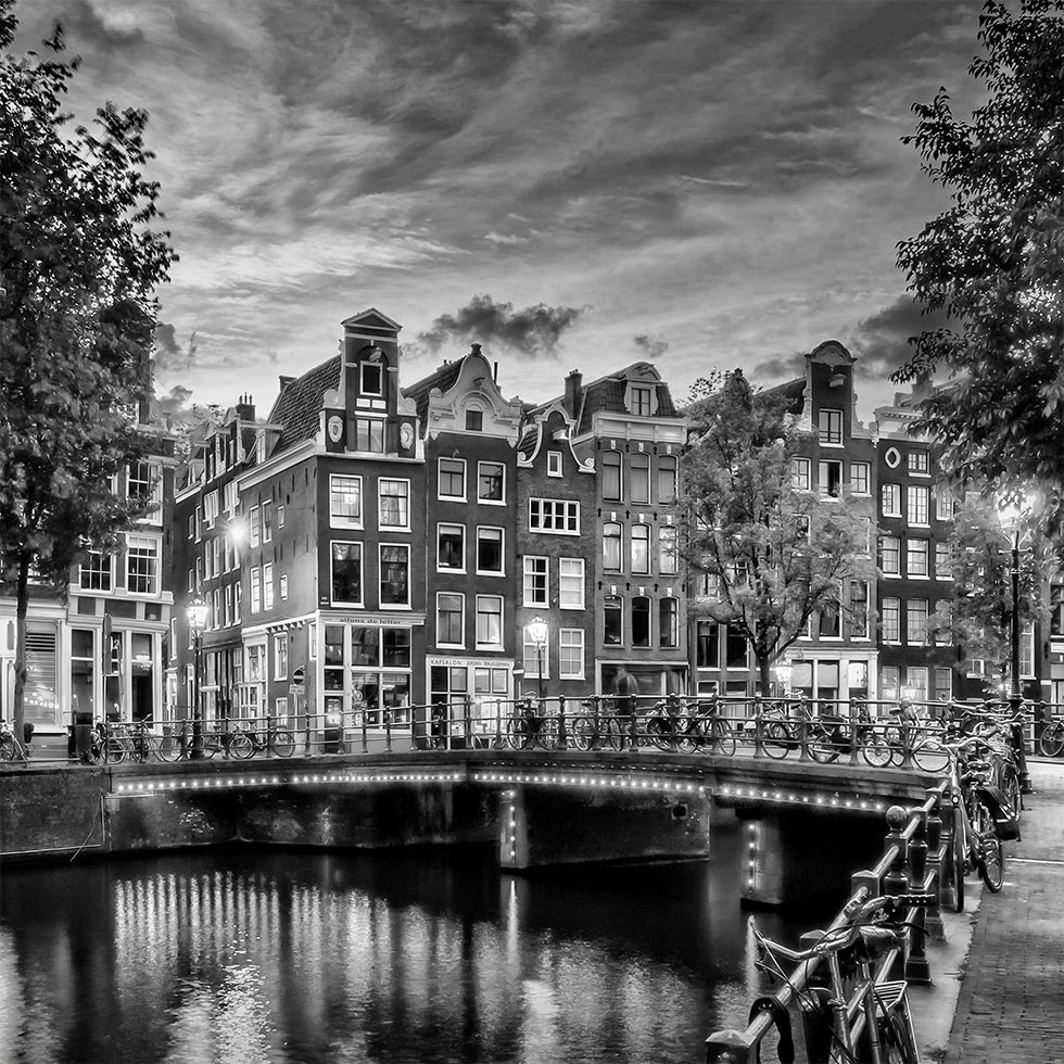 AMSTERDAM Impresión idílica de Single - Monochrome Póster