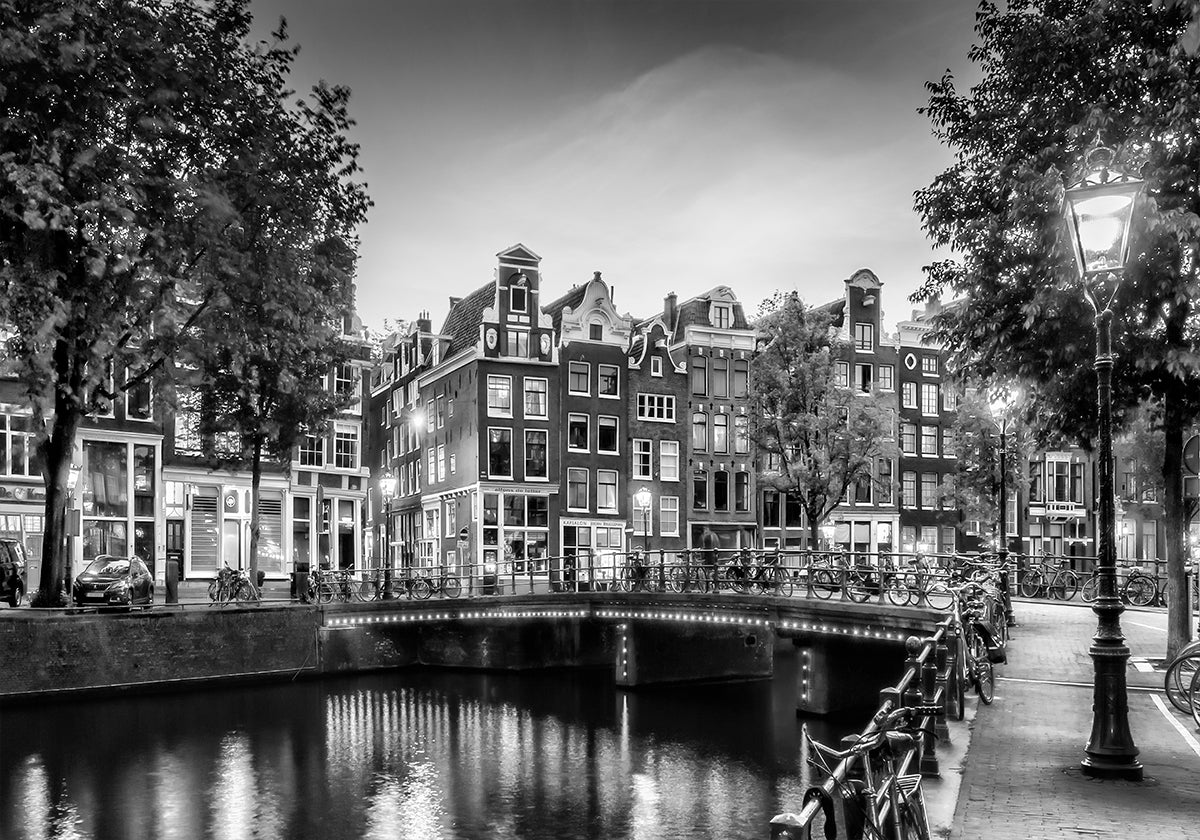 AMSTERDAM Impresión idílica de Single - Monochrome Póster