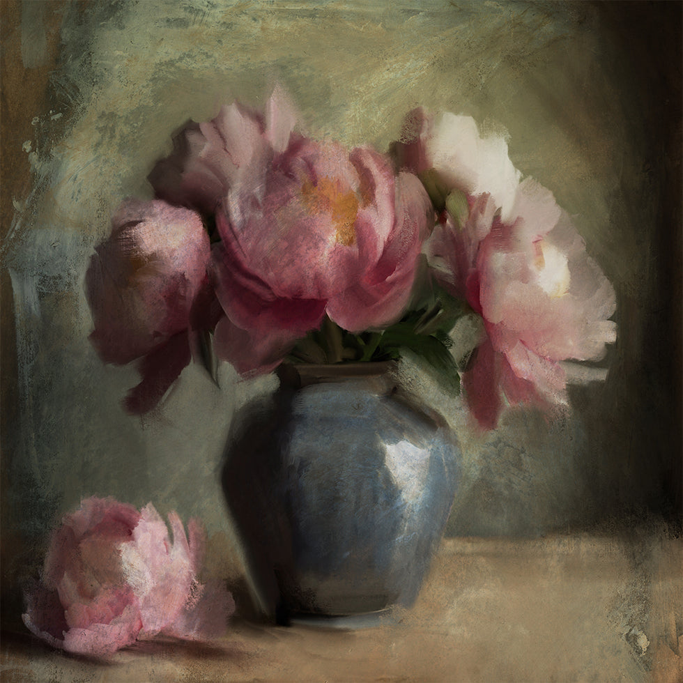 Pivoines Una Rosa Póster