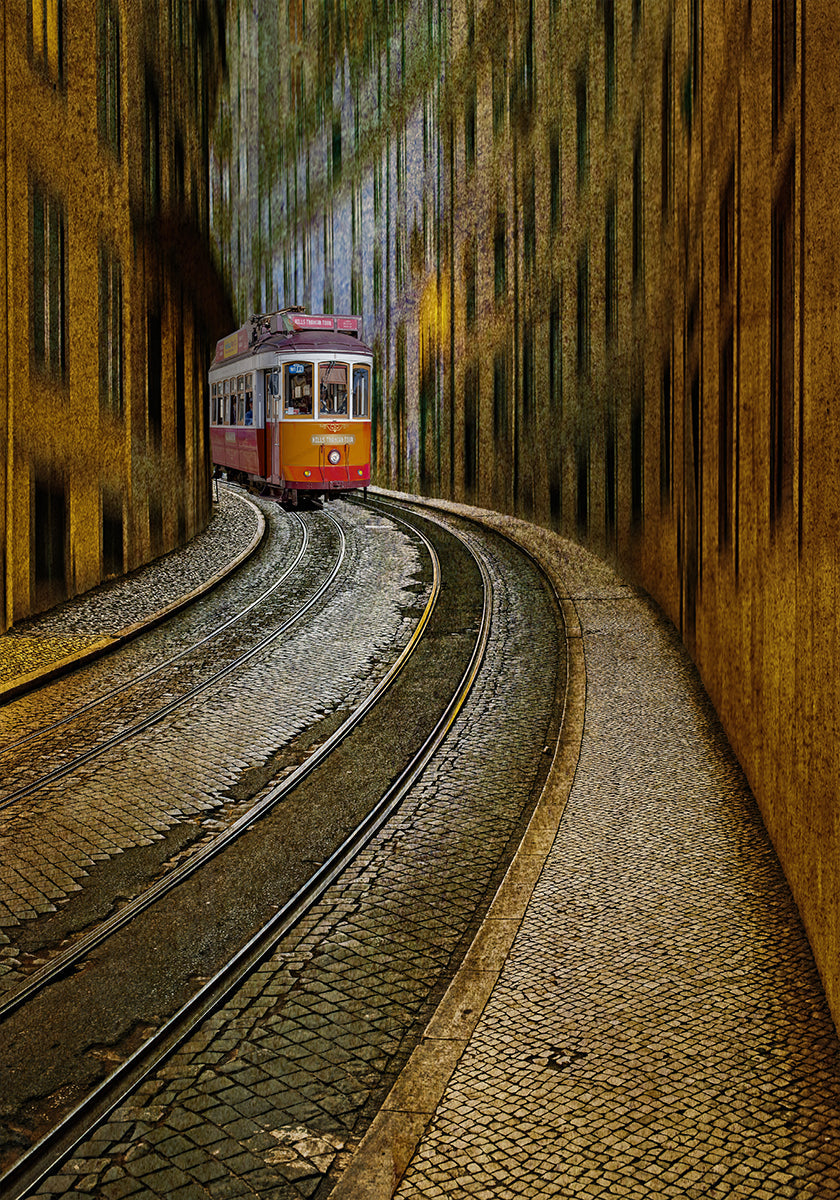 Póster Ferrocarril con tranvía
