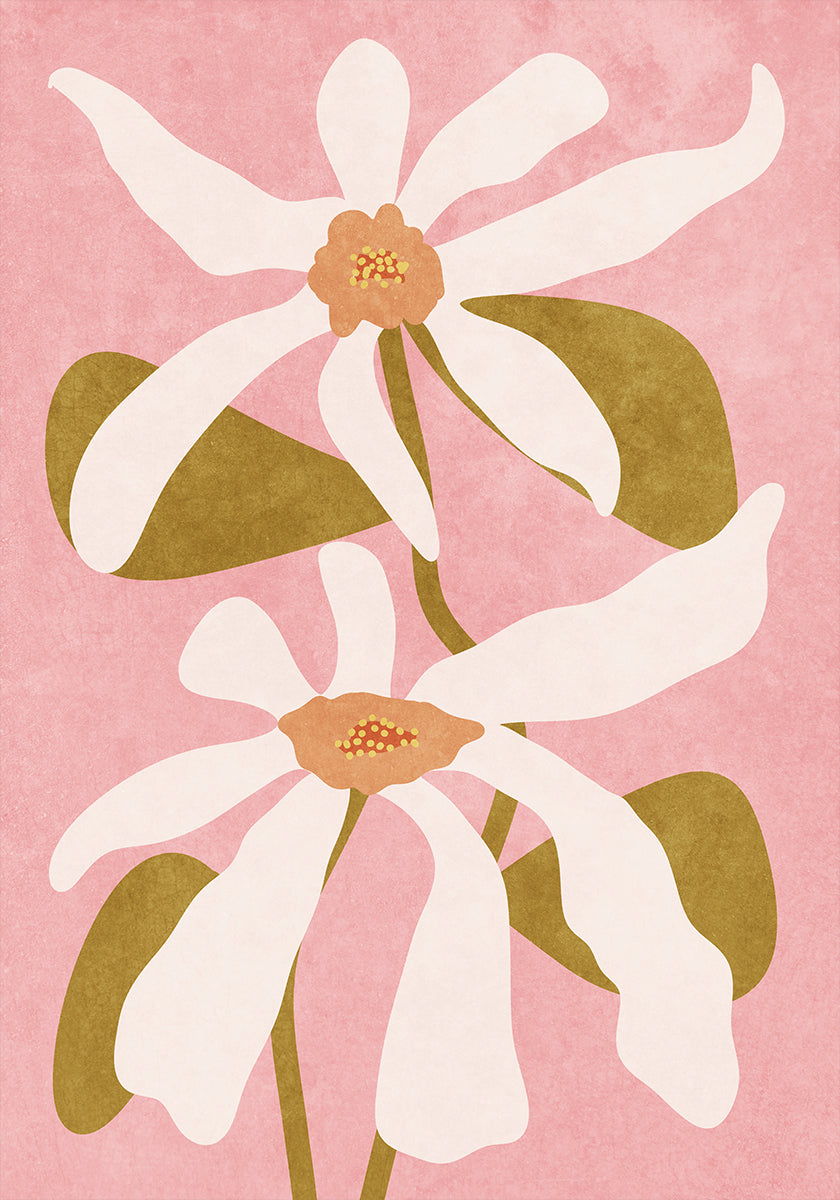 Póster Flores abstractas en