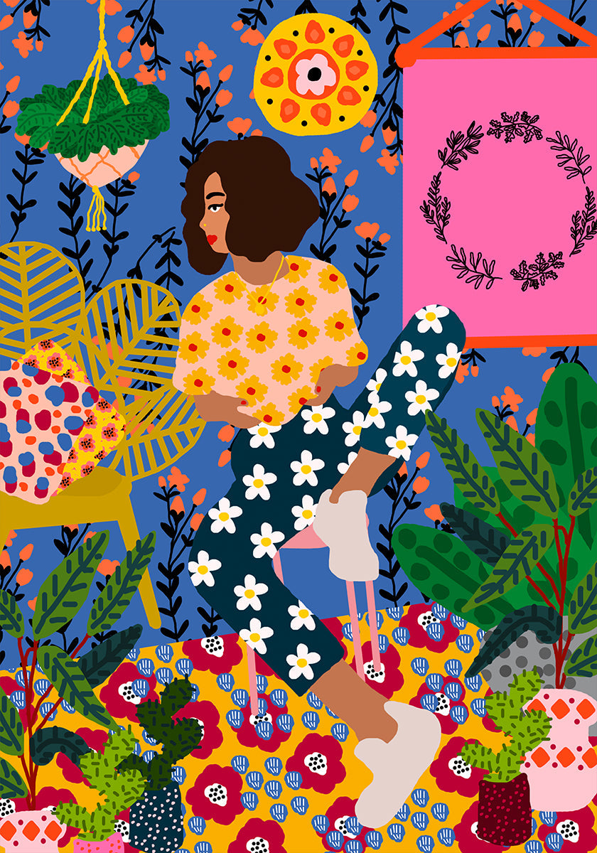 Chica de retiro floral
