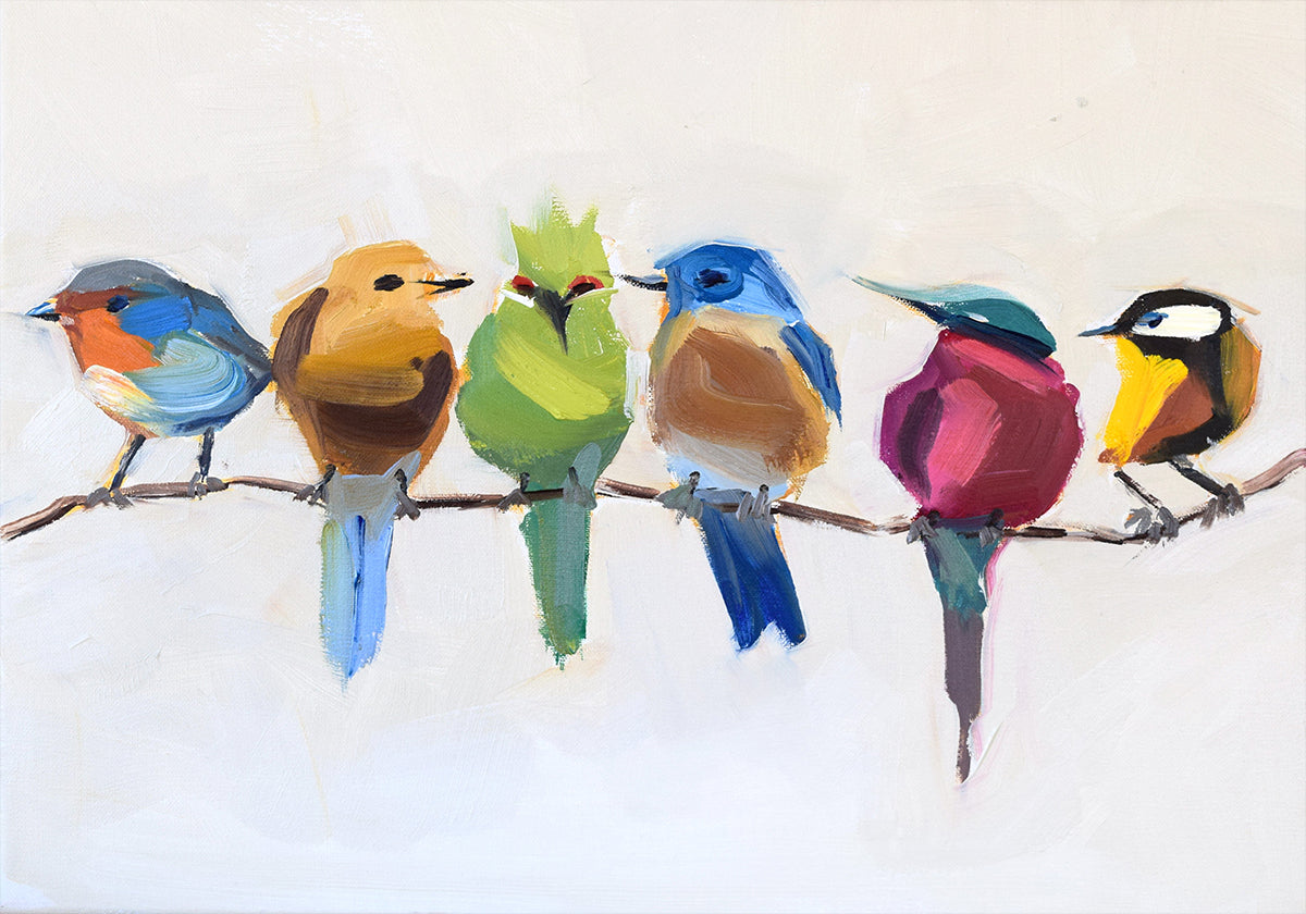 Póster Pájaros en una rama