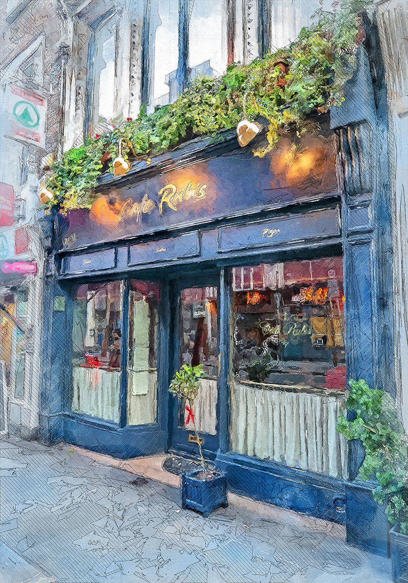 Arte de acuarela de la ciudad de Dublín Irlanda (10)