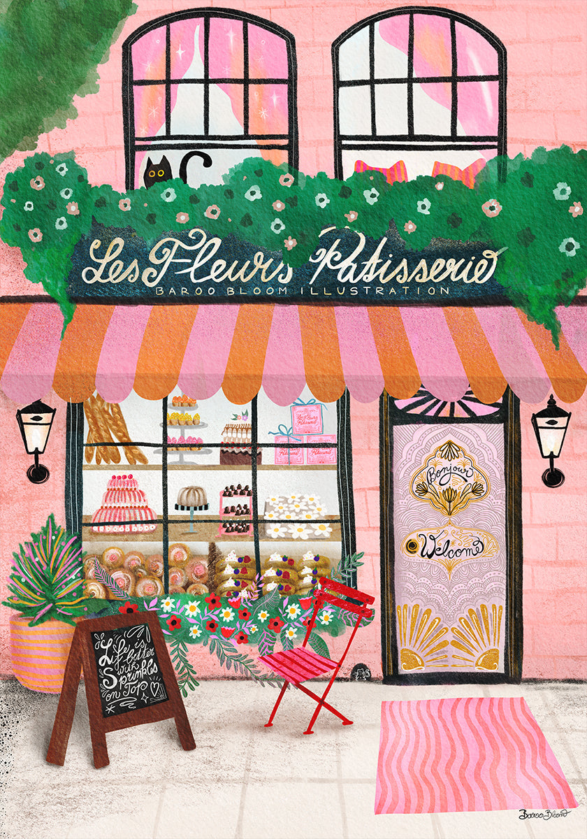 Póster Frente de la tienda de panadería