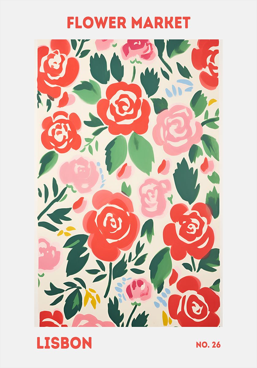 Póster Mercado de flores de Lisboa