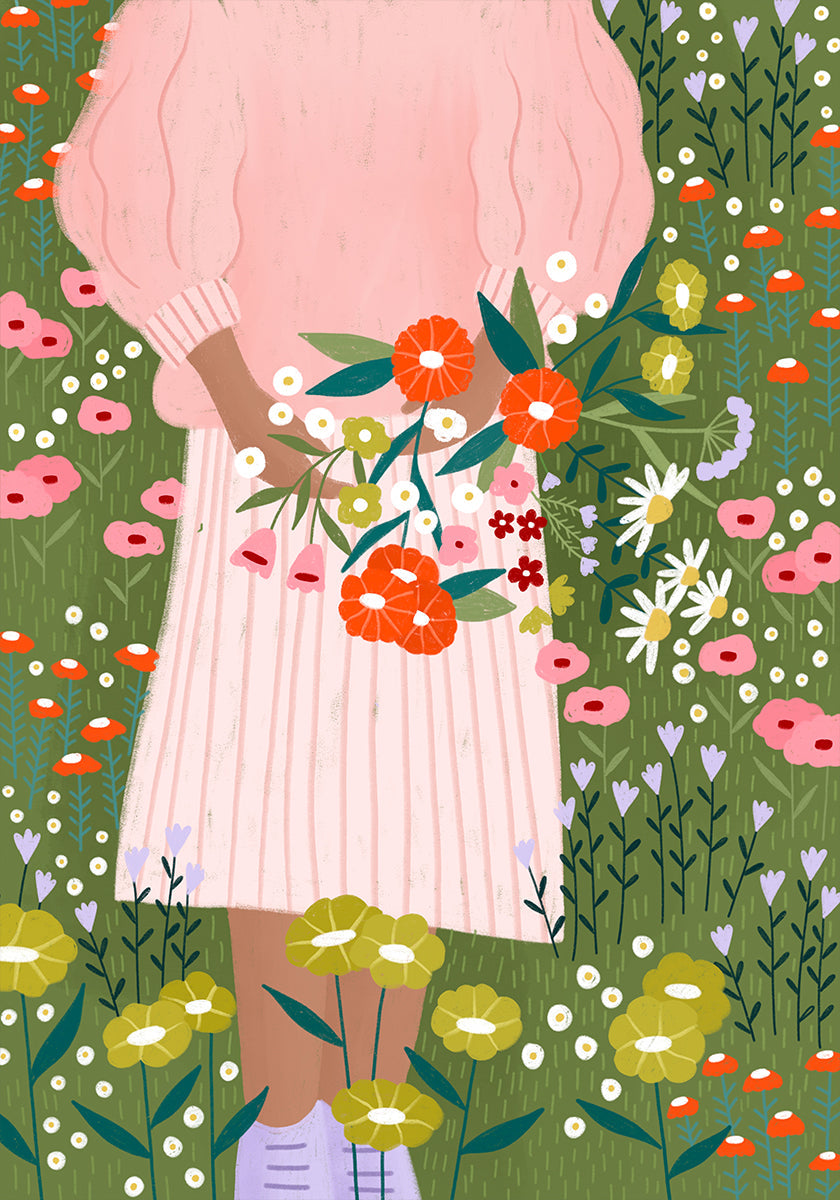 Flores en la mano