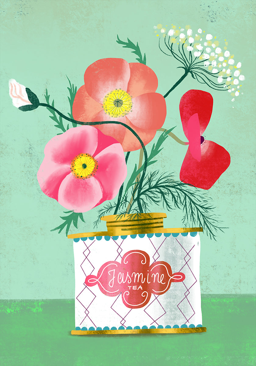 Amapolas En Té De Jazmín Póster