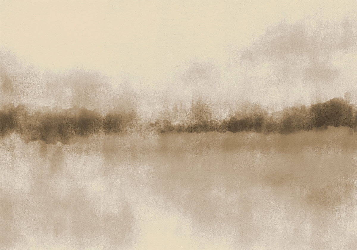 Paisaje abstracto en marrones neutros Póster